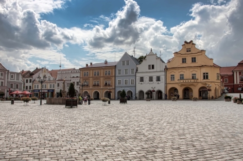 Typical czech square, this one is in Pelhrimov town